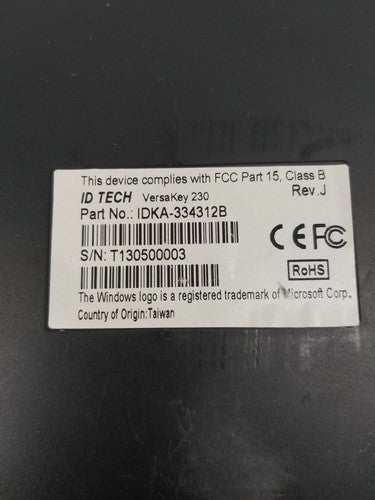 ID Tech IDKA-334312B Magstripe Card Reader Keyboard