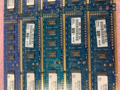 Lot( 10 ) 1GB Elpida EBJ10UE8BDF0-DJ-F 1Rx8 PC3-10600U-9-10-A0 RAM 497156-B88
