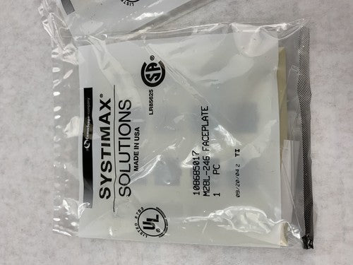 Lot( 2 ) Systimax 108685017 L Type M28L-246 8-Port Flush Mounted Faceplate Ivory