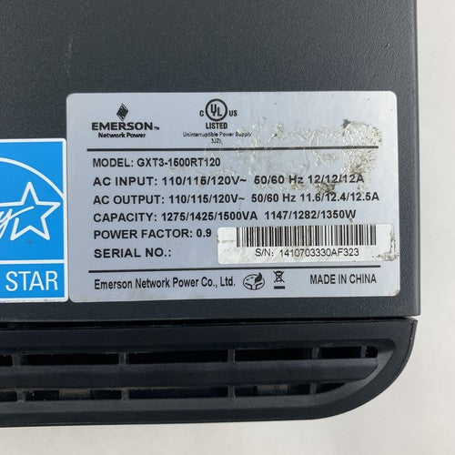 Liebert Emerson GXT3-1500RT120 UPS System Tested No Batteries No Caddy