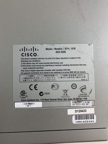 Cisco ASA 5585 8-Port Firewall Security Appliance 2x 5580-X SSP-10 Card No OS