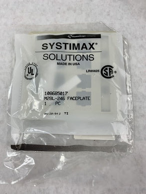 Lot( 3 ) Systimax 108685017 L Type M28L-246 8-Port Flush Mounted Faceplate Ivory