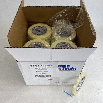 72 rolls tapelogic 1300 semi-clear Filament Tape 1/2" x 60yd or 12mm x 55m