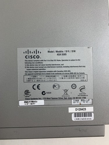 Cisco ASA 5585 8-Port GbE Firewall Security Appliance 2x 5580-X SSP-10 Mod Cards