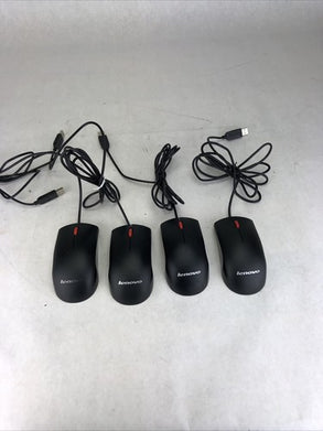 Lenovo MOEUUQA Black Wired USB Mouse (Lot of 4)
