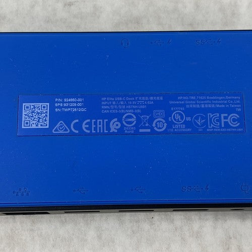 Lot of 3 HP 924850-001 Elite USB-C Dock Blue/Black - Tested