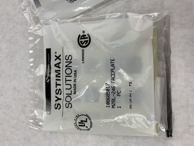 Lot( 2 ) Systimax 108685017 L Type M28L-246 8-Port Flush Mounted Faceplate Ivory