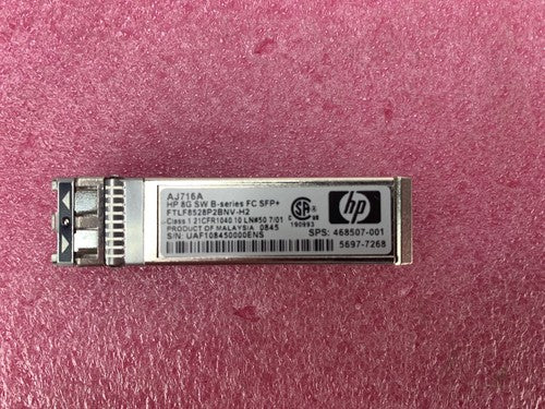Lot of 8 HP AJ716A 8G SW Fiber Channel 850nm 150m MMF SFP+ Transceiver