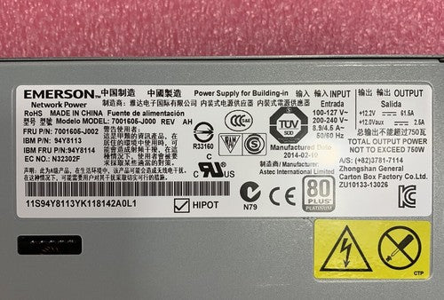 Emerson 7001605-J000 750W Server Power Supply
