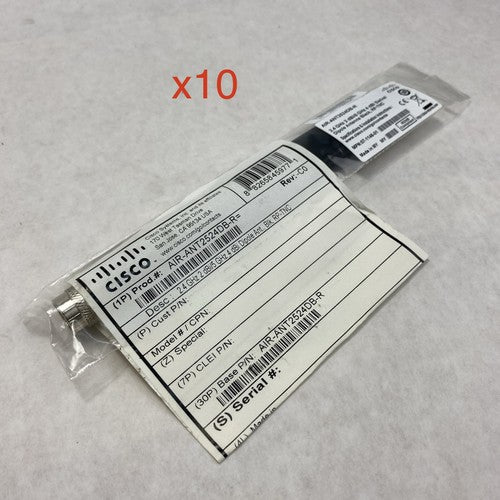 Cisco AIR-ANT2524DB-R 2.4GHz 2 dBi/5 GHz 4 dBi Swivel Dipole Antenna - Lot of 10