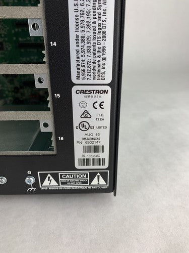 Crestron DM-MD16X16 Digital Media Switcher 1583-297 Factory Reset No Cards