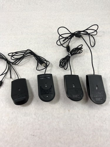 Assorted Lenovo Wired USB Mice - 2 45J4889 - 1 0PH133 - 1 03X6861 (Lot of 4)