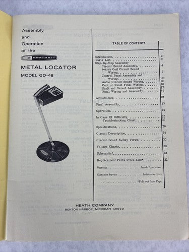 Heathkit GD-48 Metal Locator Assembly Manual 1969 595-984-09