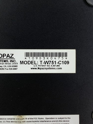 Topaz T-W751-C109 Signature Pad Untested