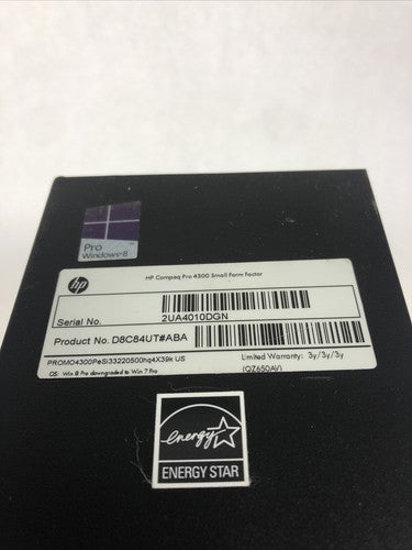 HP Compaq Pro 4300 SFF Intel Core i3-3220 3.30 GHz 4 GB Ram No HDD No OS