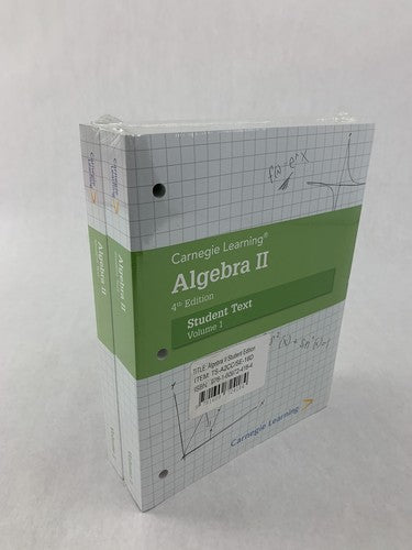 Carnegie Learning Algebra II 4th edition Volumes 1 & 2 TS-A2CC/SE-18D