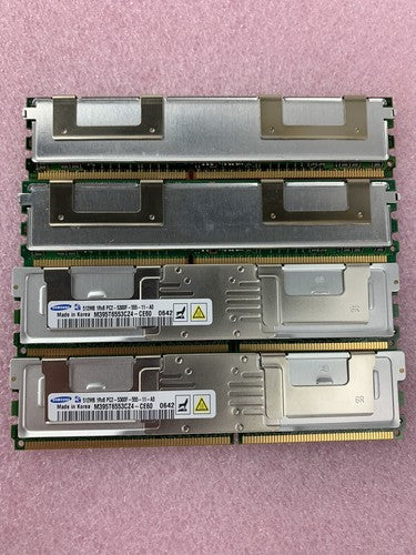 Lot of 4 512MB DDR2 PC2-5300F-555-11-A0 HP# 398705-051 Server Memory RAM