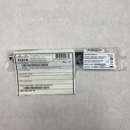 Cisco AIR-ANT2524DB-R 2.4GHz 2 dBi/5 GHz 4 dBi Swivel Dipole Antenna - Lot of 10