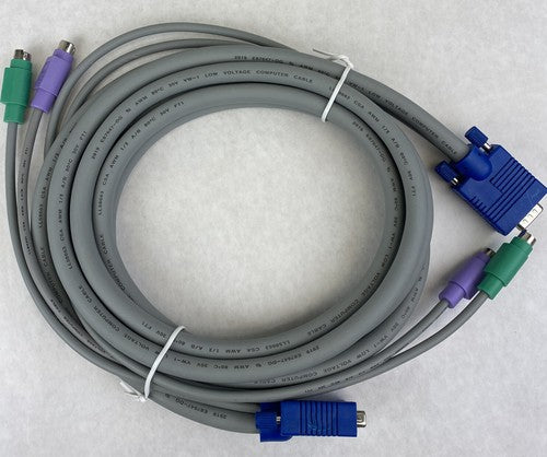 KVM Switch Cable 6-pin PS2 Keyboard Mouse & HD15 VGA Male to Male (Lot of 3)
