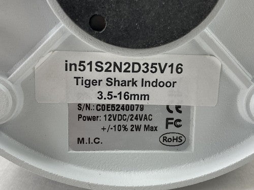 Lot of 2 TigerShark in51S2N2D25V16 Indoor CCTV Security Camera Untested