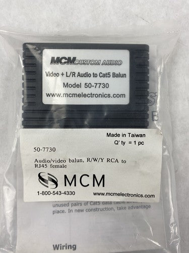 MCM Custom Audio 50-7730 Audio/Video Balun