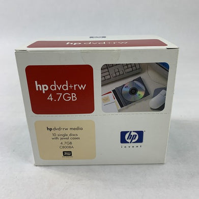 HP C8008A 4.7GB Rewritable DVD+RW Disc NOS 10 Pack New OEM Sealed
