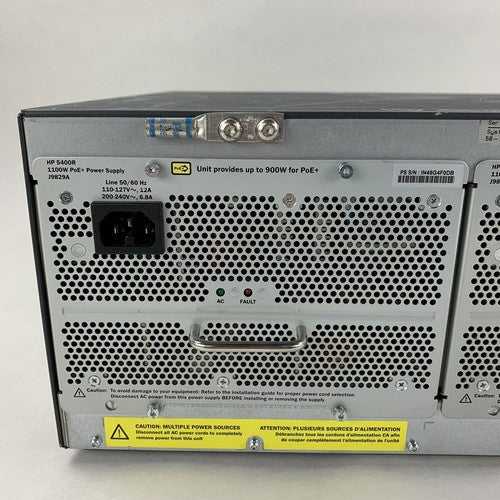 HP J9850A Aruba 5406 ZL2 Switch Chassis NO Modules 2x Power Supply Power Tested