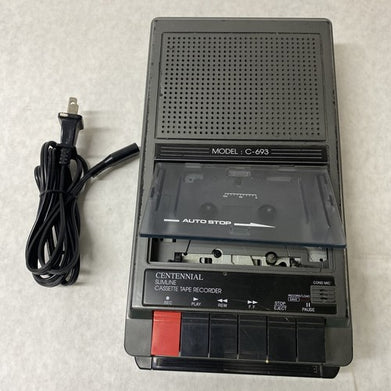Centennial C-693 Slimline Cassette Tape Recorder NO FAST FORWARD