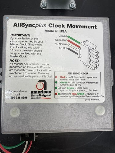 American Time and Signal Company U55BABA532 AllSyncplus 13 inch Wall Clock