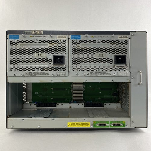 HP ProCurve J8698A 5412zl 10x J8702A 2x J8705A Gig PoE Switch 2x PSU - Tested