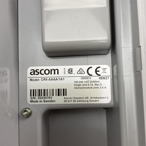 Ascom CR6-AAAA/1A1 6-Slot Battery Charger For Myco - Untested