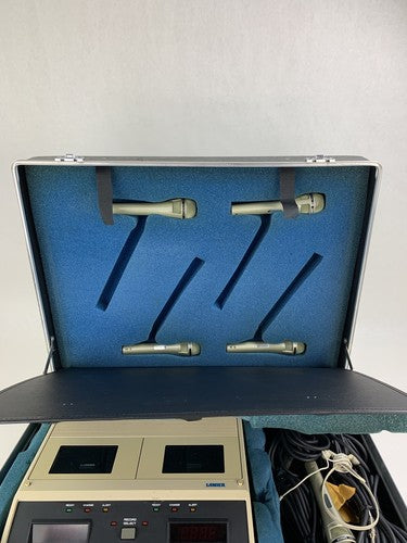 Lanier LCR-4D Dual Record Cassette Transcriber Hard Case w/ 4x Mics + Cords