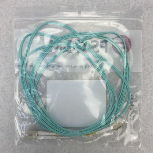 FS.Com Fibre Optic Patch Cable 10G 50/125 OM3 Multimode Color Aqua 3M - Lot Of 5