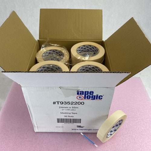 36 rolls tapelogic 2200 4.9 Mil 1" x 60yd or 24mm x 55m tan masking tape