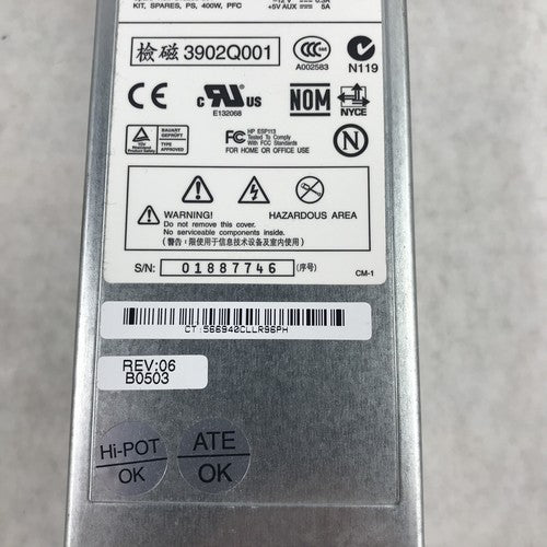 (Lot of 2) HP ESP113 400W 60Hz 240V PS-3381-1C1 Server Power Supply