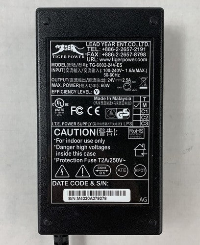 Tiger TG-6002-24V-ES TG15-0065-24 24V 2.5A 60W AC Adapter (Lot of 5)