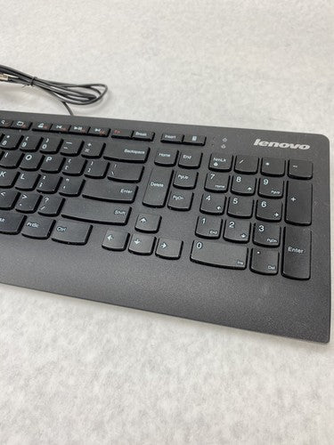 Lot of 5 Lenovo KU-0989 Slim Wired USB Computer Keyboard 54Y9489 Black