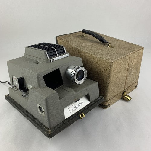 Keystone K-500 Deluxe Automatic Slide Projector Tested W/ Bulb and Cover