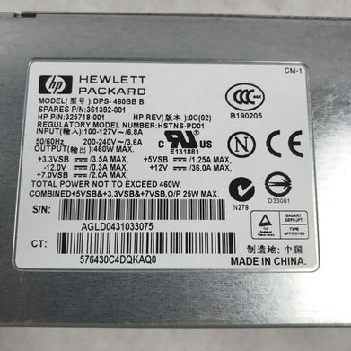 HP 325718-001 Redundant Power Supply 361392-001 325718-001 DPS-460BB