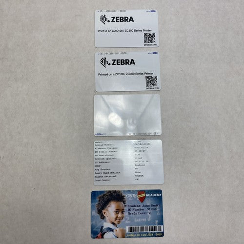Zebra ZC300 Dual-Sided Plastic ID Card Printer P/N ZC32-000C000US0 - Tested