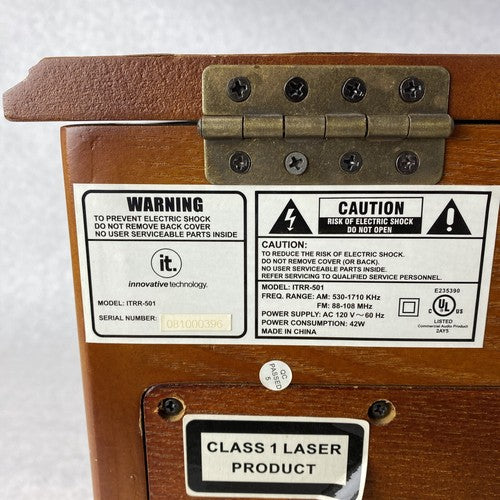 Innovative Tech ITRR-501 Wooden 5 In 1 Stereo System NEEDS REPAIR