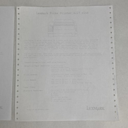 Lexmark 4227 Plus Forms Printer - Parts or Repair