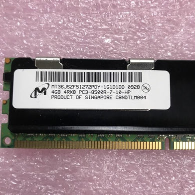 HP 8GB 2x4GB 4Rx8 PC3-8500R-7-10HP Server Ram MT36JSZ51272PDY-1G1D1DD