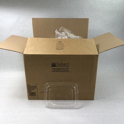 Sabert 54127FSAM 7.5" X 12.5" Plastic Lids Clear Rectangular 300 Pack