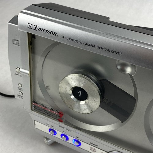Emerson MS3108 3 CD Changer AM/FM Radio With Speakers - For Parts or Repair