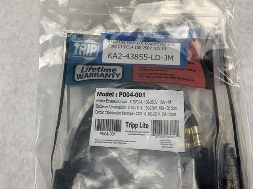 Tripp Lite P004-001 Power Extension Cord C13/C14 100-250V 10A 1ft