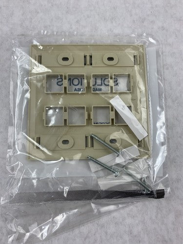 Lot( 2 ) Systimax 108685017 L Type M28L-246 8-Port Flush Mounted Faceplate Ivory