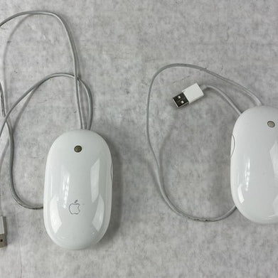 Lot( 2 ) Apple A1152 Wired 18in USB White Mouse Mice Original Genuine OEM