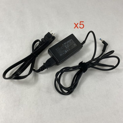 HP TPN-LA16 65W 19.5V 3.33A Blue Tip Laptop AC Adapter w/ Power Cord - Lot of 5