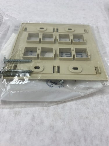 Lot( 3 ) Systimax 108685017 L Type M28L-246 8-Port Flush Mounted Faceplate Ivory